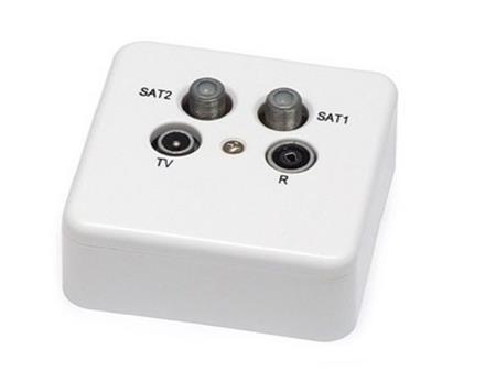 Zásuvka koncová 3,5dB (2x SAT+TV+R), pro kabelovku i SAT, zpětný kanál